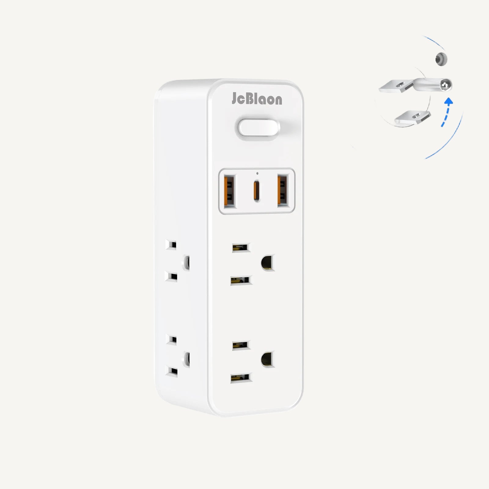 360 ° Regleta de alimentación estadounidense con enchufe giratorio