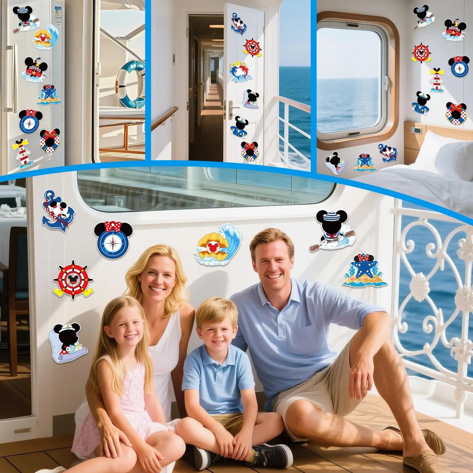 11 pegatinas magnéticas para puerta de crucero