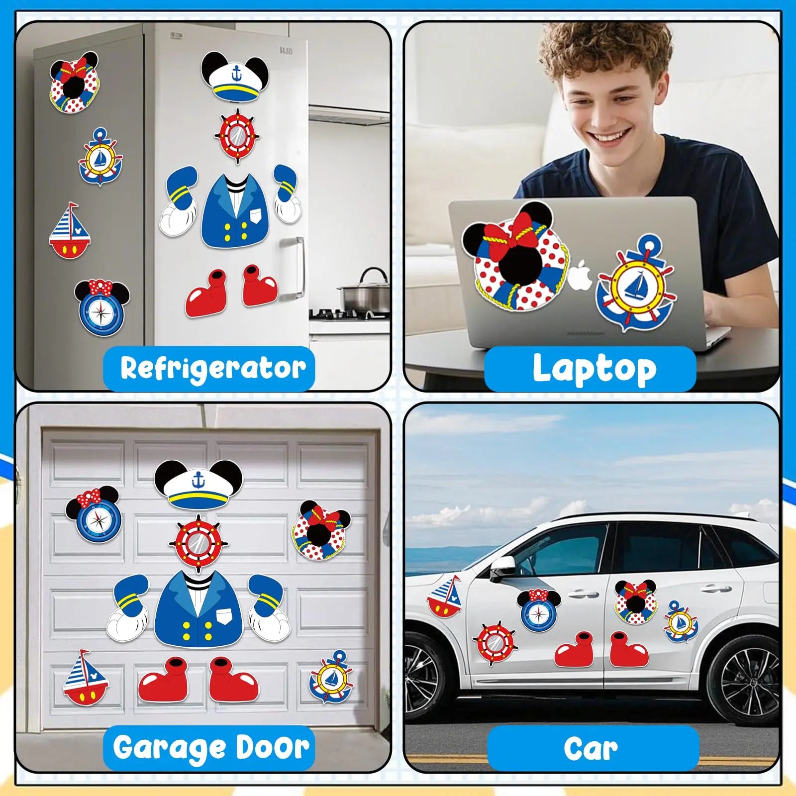 11 pegatinas magnéticas para puerta de crucero